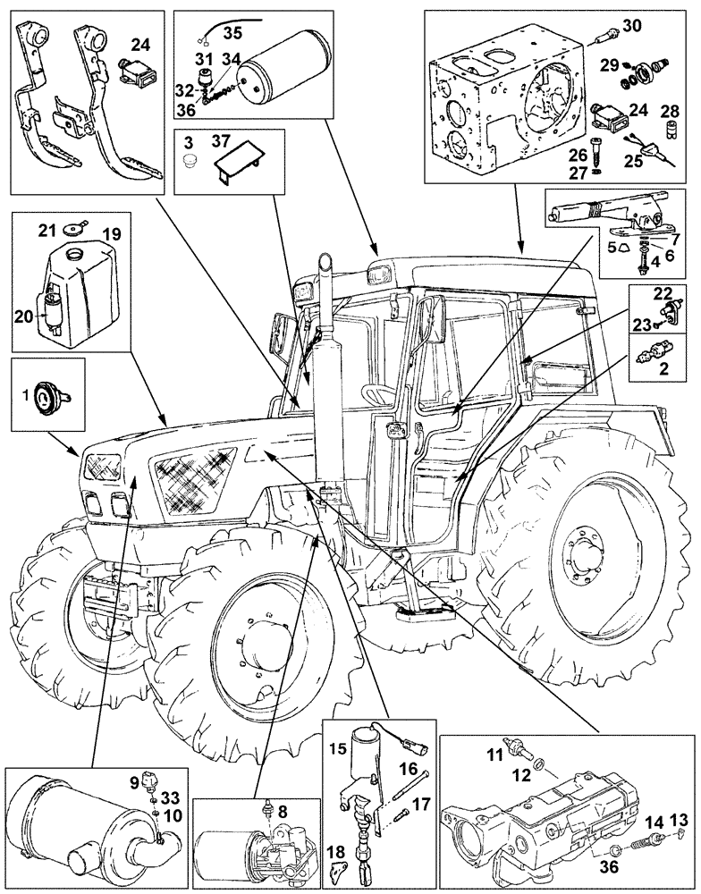 Схема запчастей Case IH C55 - (04-09[01]) - SWITCHES (04) - ELECTRICAL SYSTEMS