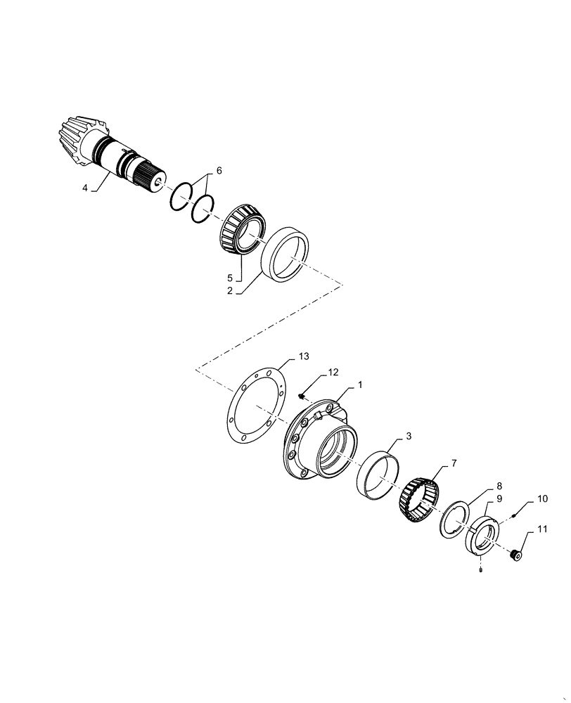 Схема запчастей Case IH MAGNUM 340 - (27.106.AC[11]) - VAR - 429334, 429335 - CVT - TRANSMISSION, DIFFERENTIAL PINION SHAFT & GEARS (27) - REAR AXLE SYSTEM