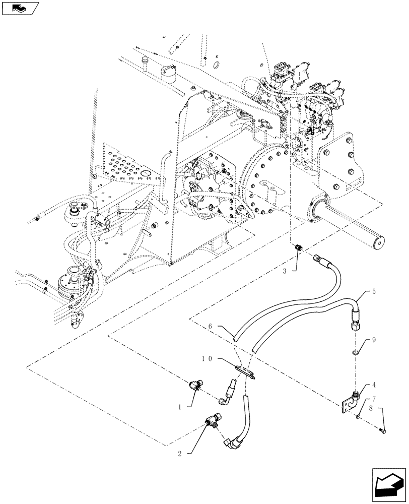 Схема запчастей Case IH STEIGER 350 - (14.102.05) - PTO - TRANSFER CASE LUBE - 315 AND 425 SERIES AXLE (14) - MAIN GEARBOX & DRIVE