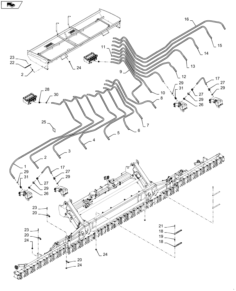 Схема запчастей Case IH 1245 - (79.904.AA[05]) - BULK FILL AIR HOSES FOR 30" SPLIT ROW 16/31 (79) - PLANTING