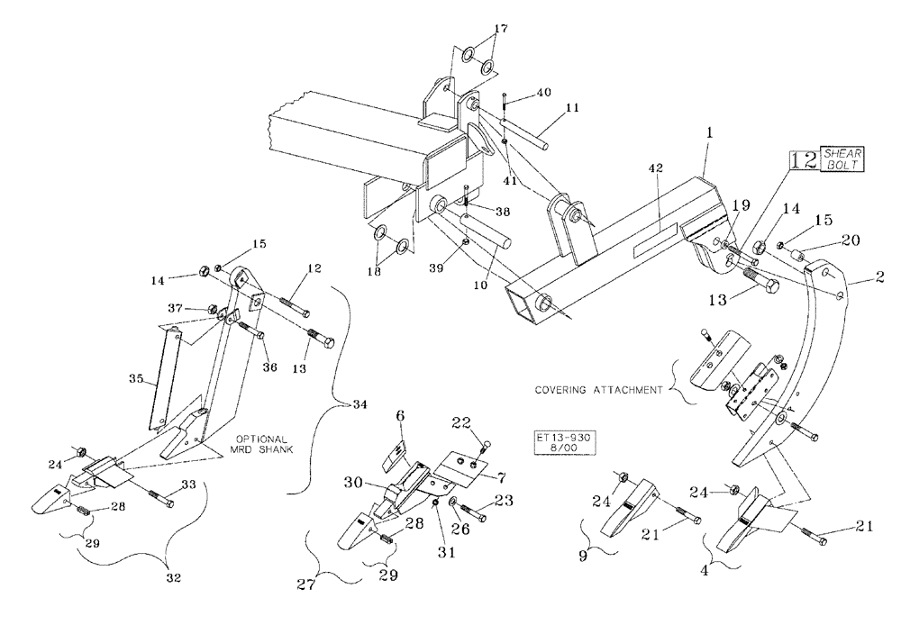 Схема запчастей Case IH 9300 - (75.200.03) - SHEAR BOLT ASSEMBLY (09) - CHASSIS/ATTACHMENTS