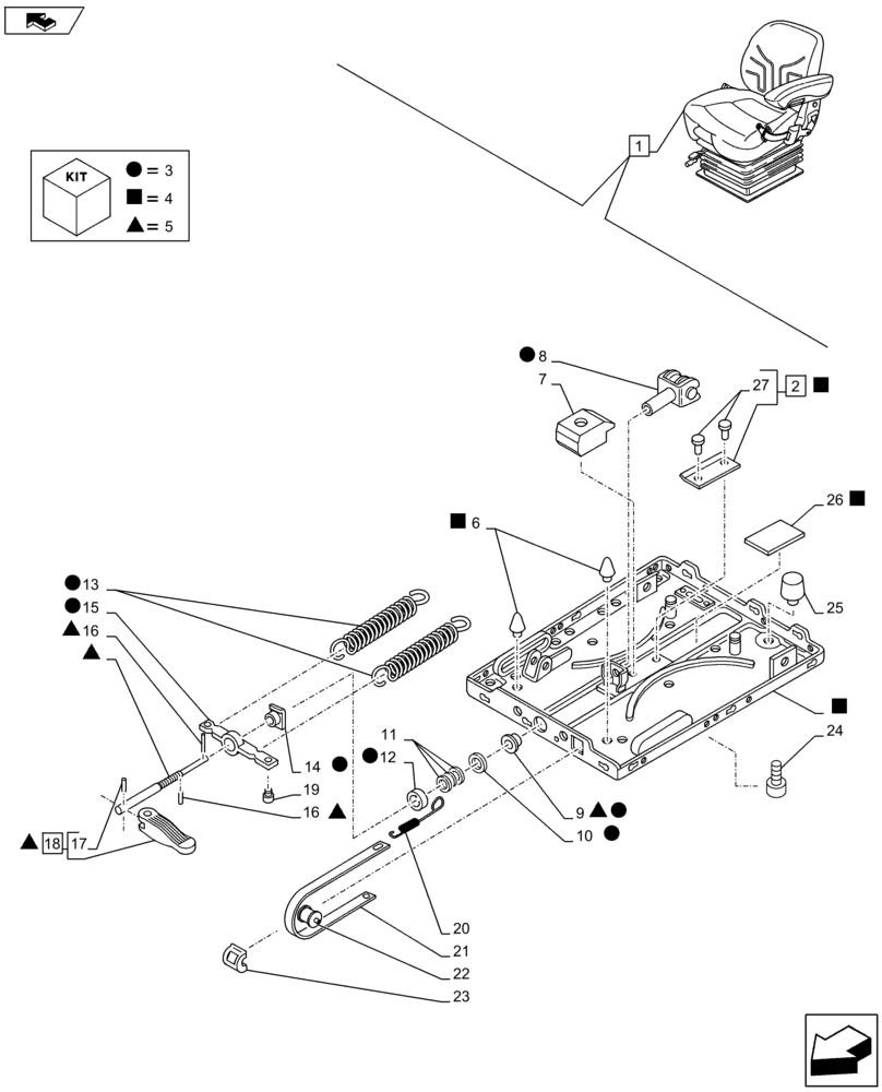 Схема запчастей Case IH MAXXUM 140 - (90.120.AT[01]) - DELUXE SEAT WITH MECHANICAL SUSPENSION, BELT AND SWITCH - BREAKDOWN - END YR 02-OCT-2014 (90) - PLATFORM, CAB, BODYWORK AND DECALS