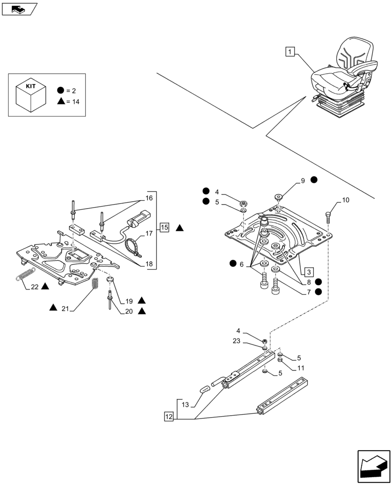 Схема запчастей Case IH MAXXUM 140 - (90.120.AJ[01]) - DELUXE SEAT WITH MECHANICAL SUSPENSION, BELT AND SWITCH - BREAKDOWN - END YR 02-OCT-2014 (90) - PLATFORM, CAB, BODYWORK AND DECALS