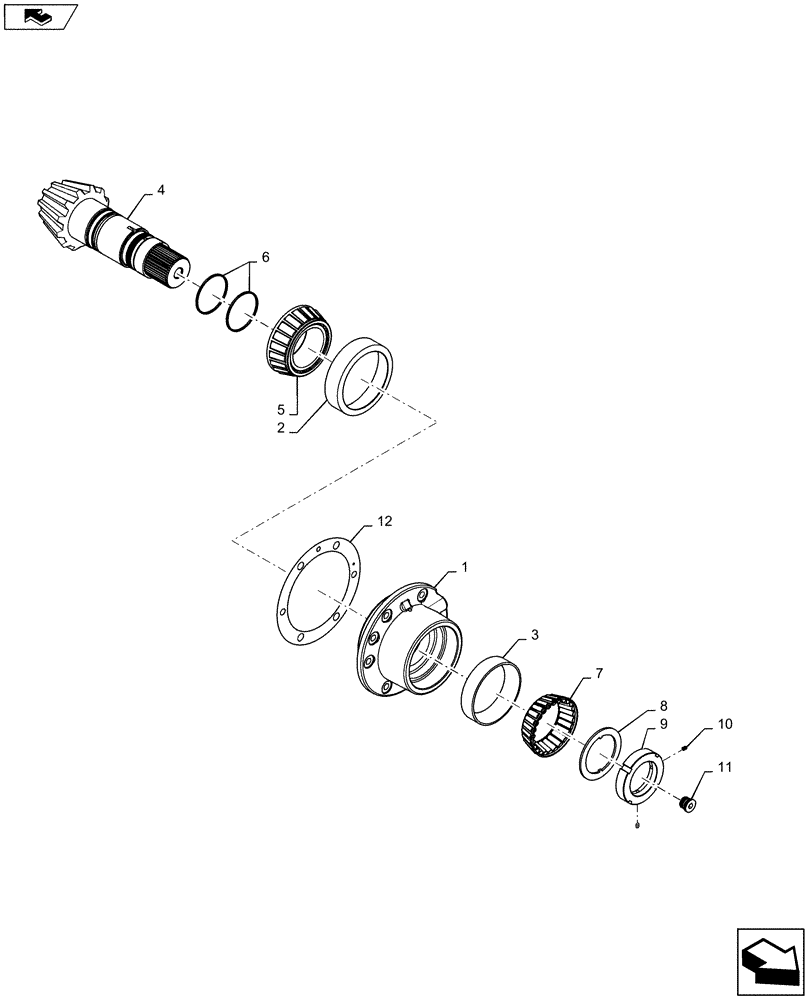 Схема запчастей Case IH MAGNUM 315 - (27.106.AC[09]) - CVT - TRANSMISSION, DIFFERENTIAL PINION SHAFT & GEARS - 315 ,340 (27) - REAR AXLE SYSTEM