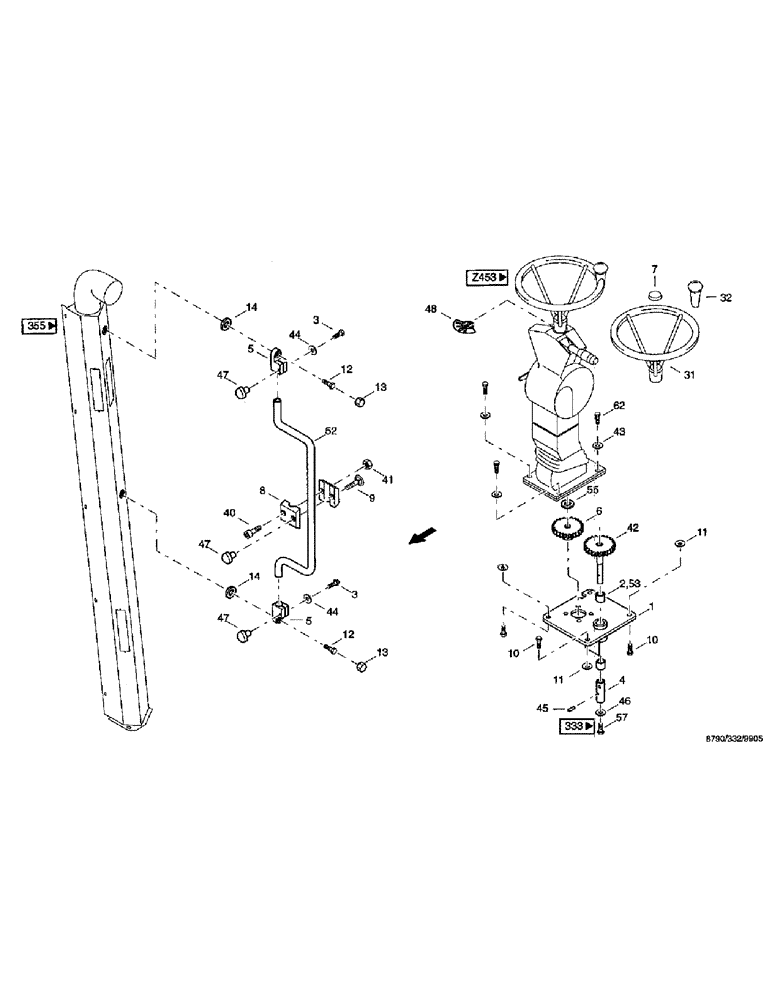 Схема запчастей Case IH 8790 - (066) - CAB, STEERING COLUMN (90) - PLATFORM, CAB, BODYWORK AND DECALS