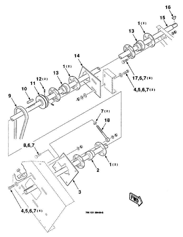 Схема запчастей Case IH 8820 - (2-12) - SICKLE DRIVE ASSEMBLY, RIGHT, 25 FOOT (09) - CHASSIS