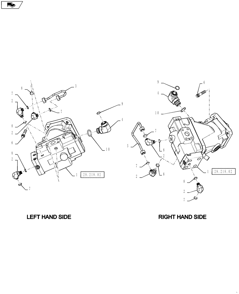 Схема запчастей Case IH 4430 - (29.218.01) - WHEEL MOTOR GROUP (29) - HYDROSTATIC DRIVE