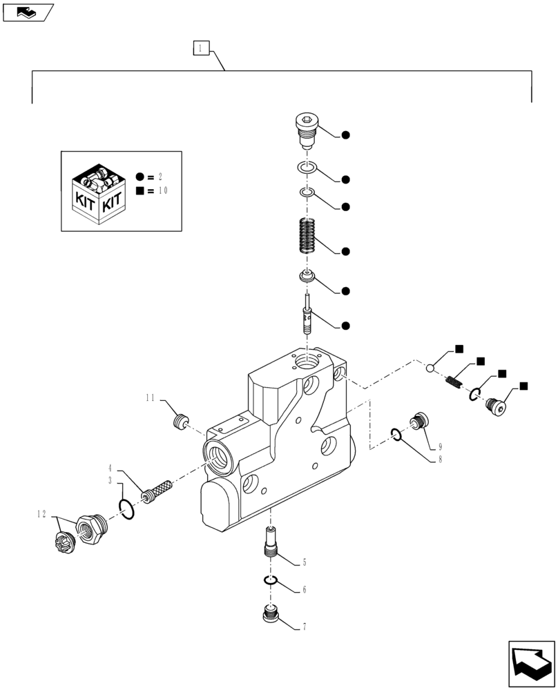 Схема запчастей Case IH MAXXUM 120 - (35.204.BE[24]) - TOP COVER - VALVE - EHR (35) - HYDRAULIC SYSTEMS