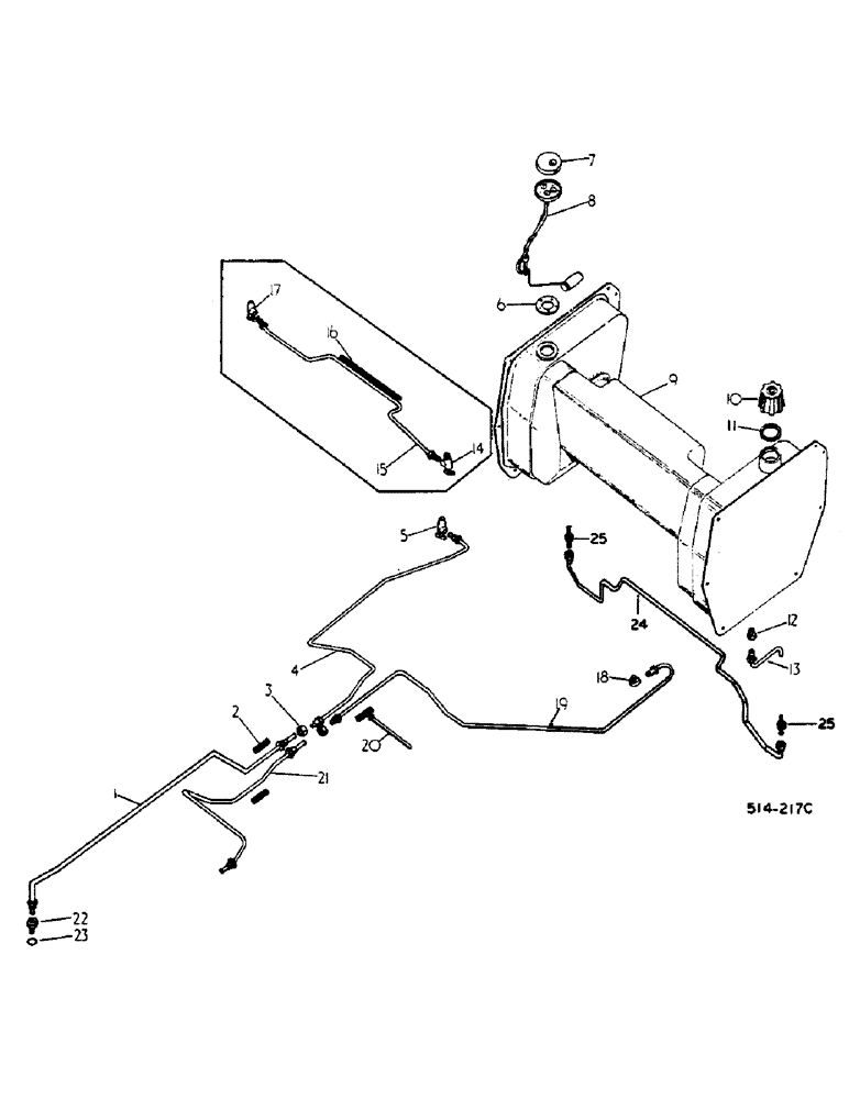 Схема запчастей Case IH 884 - (12-05) - FUEL TANK AND PIPING Power