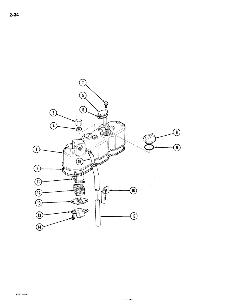 Схема запчастей Case IH 1818 - (2-034) - CYLINDER HEAD, DIESEL MODELS (02) - ENGINE