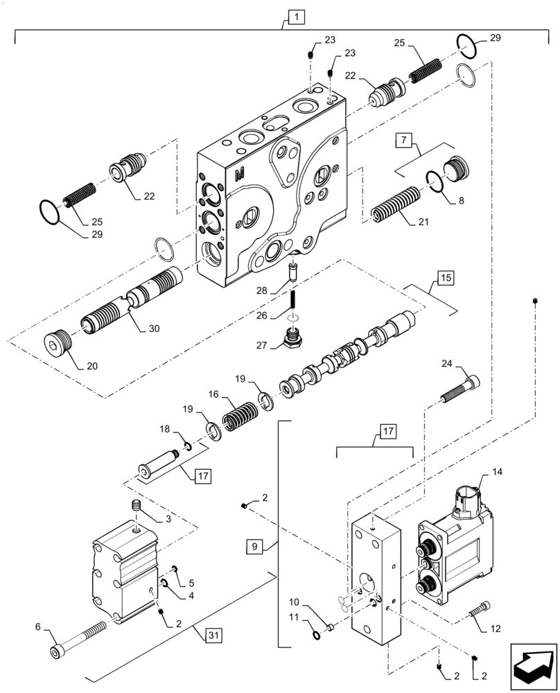 Схема запчастей Case IH MAGNUM 290 - (35.204.BE[05]) - REMOTE CONTROL VALVE, ASN ZDRD02583 (35) - HYDRAULIC SYSTEMS