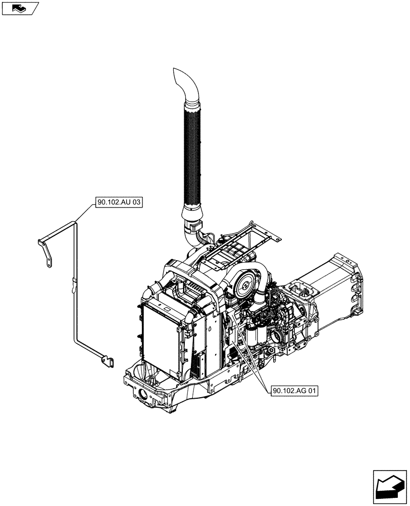Схема запчастей Case IH MAXXUM 115 - (90.000.00[01]) - SECTION INDEX - PLATFORM, CAB, BODYWORK AND DECALS (90) - PLATFORM, CAB, BODYWORK AND DECALS