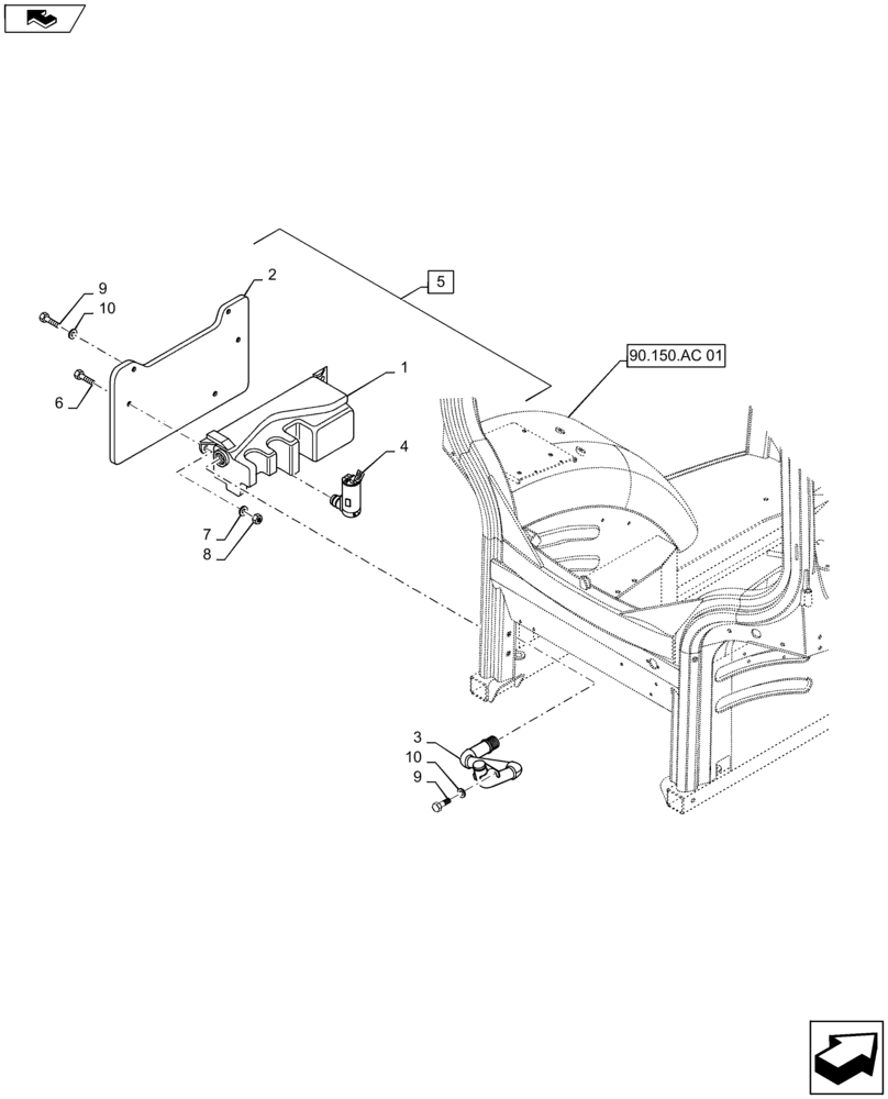 Схема запчастей Case IH MAXXUM 110 - (55.518.AT[01]) - VAR - 331515, 743729, 330520, 331520, 330515, 743816, 331609, 332618, + STD - WINDSHIELD WIPER RESERVOIR (55) - ELECTRICAL SYSTEMS