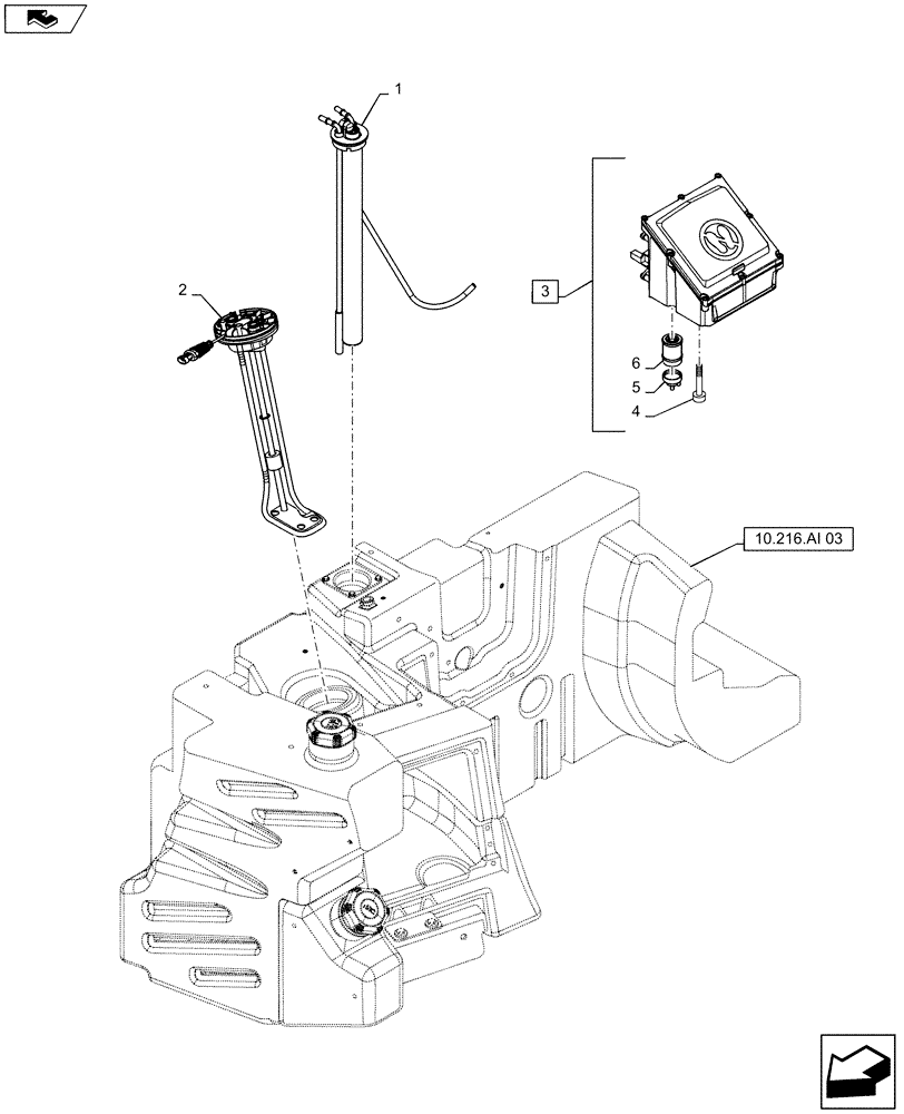 Схема запчастей Case IH MAXXUM 110 - (55.011.AC[02]) - VAR - 330142, 743670 + STD - DEF FUEL SENDER AND SUPPLY MODULE (55) - ELECTRICAL SYSTEMS