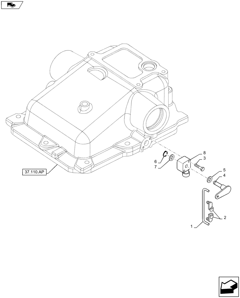 Схема запчастей Case IH MAXXUM 115 - (55.523.AN) - VAR - 330909, 331909, 743811, 331908 + STD - EDC WITH TWO EXTERNAL CYLINDERS - POTENTIOMETER (55) - ELECTRICAL SYSTEMS