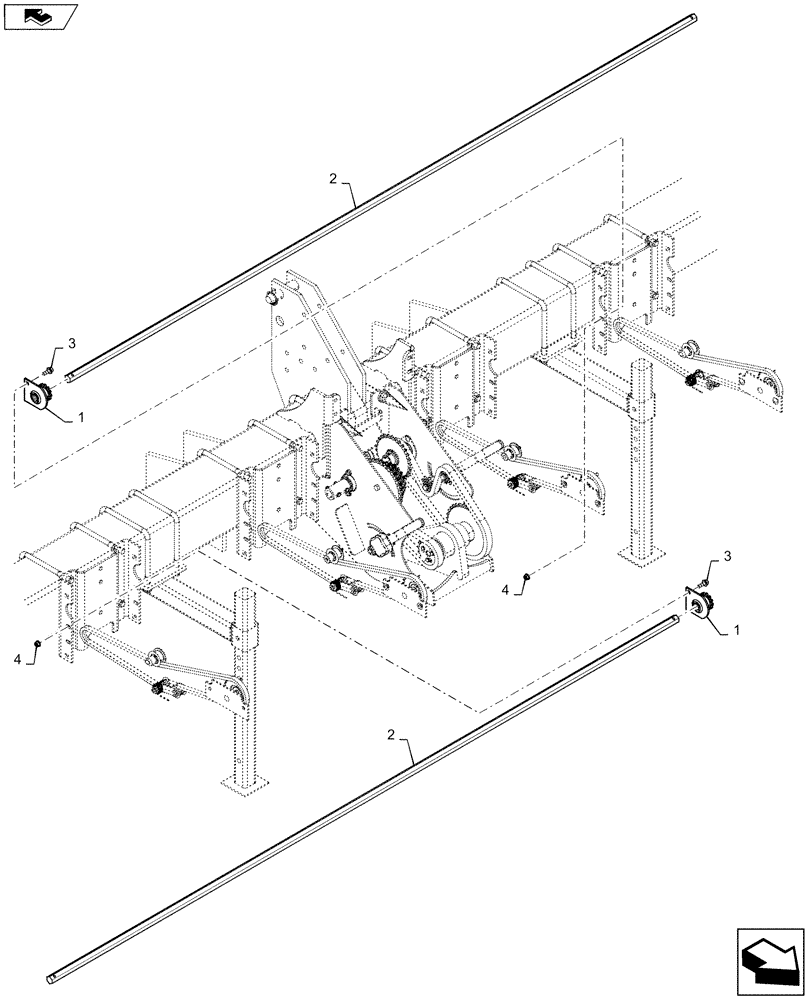 Схема запчастей Case IH 1225 EARLY RISER - (61.901.AF[06]) - METERING DRIVE SHAFT FOR 8 ROW MECHANICAL TRANS (61) - METERING SYSTEM