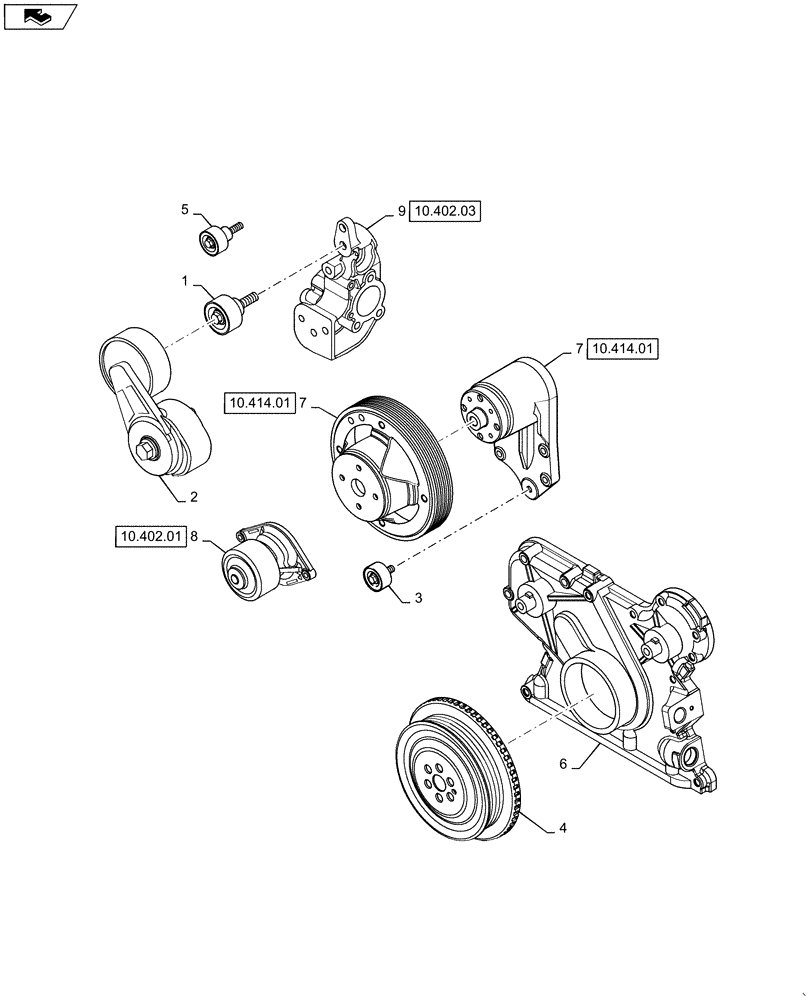 Схема запчастей Case IH 3230 - (10.402.02[01]) - WATER PUMP & RELATED PARTS (10) - ENGINE