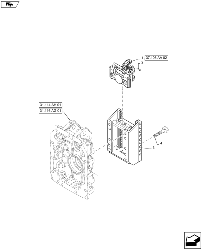 Схема запчастей Case IH MAXXUM 115 - (37.106.AA[03]) - VAR - 330955 - SLIDER TOW HOOK WITH AUTO SWIVEL COUPLING WITH WELDED K80 - GERMANY (37) - HITCHES, DRAWBARS & IMPLEMENT COUPLINGS