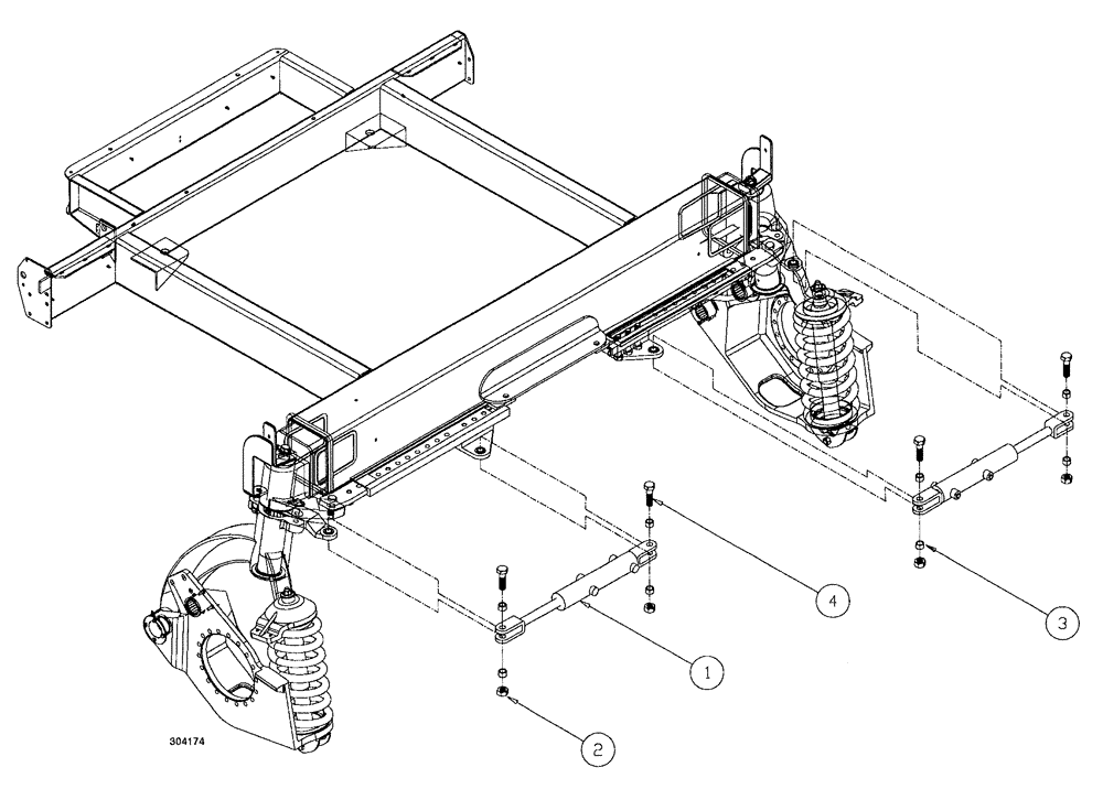 Схема запчастей Case IH SPX4260 - (04-051) - 2 WHEEL STEER OPTION Suspension & Frame