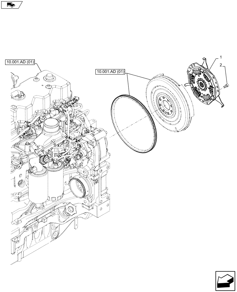 Схема запчастей Case IH MAXXUM 130 - (18.112.AC) - VAR - 390283 - FLYWHEEL, DAMPER (18) - CLUTCH