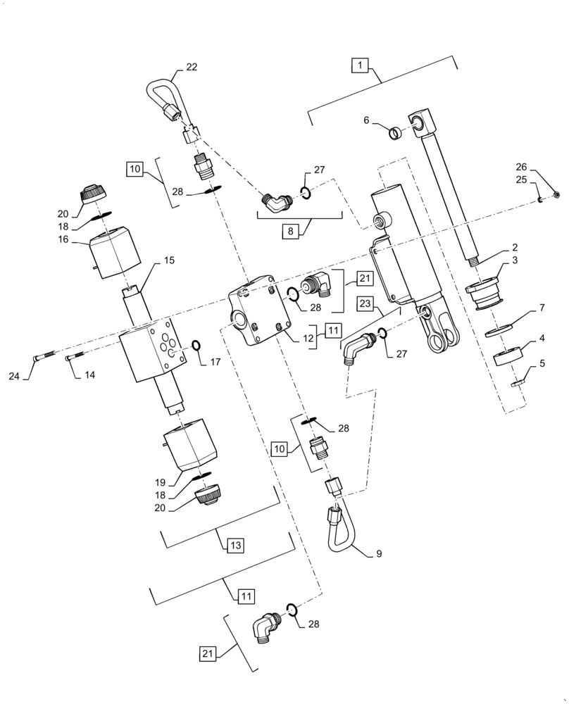 Схема запчастей Case IH WD2303 - (29.100.AD) - CYLINDER, FNR,CONTROL VALVE ASSY, DRIVE (29) - HYDROSTATIC DRIVE