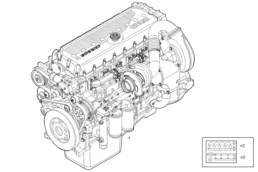 Схема запчастей Case IH F3CE0684B E005 - (0002.258) - COMPLETE ENGINE 