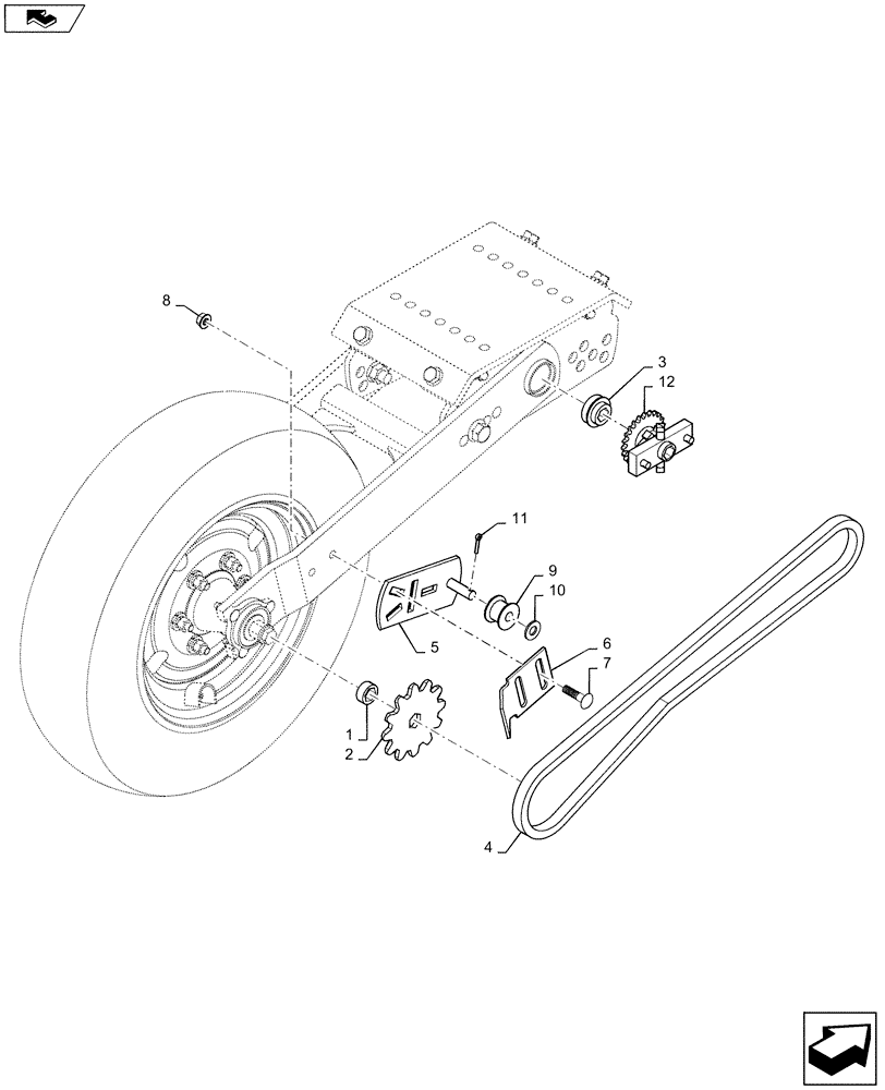 Схема запчастей Case IH 1215 - (61.901.AG[03]) - METER, , DRIVE, WHEEL, MOUNT, RIGHT (61) - METERING SYSTEM