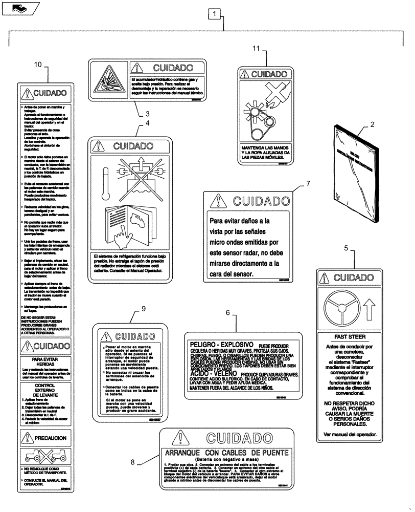 Схема запчастей Case IH MAXXUM 110 - (88.100.90[17]) - DIA KIT - SPANISH DECAL KIT - NORTH AMERICA VERSION (88) - ACCESSORIES