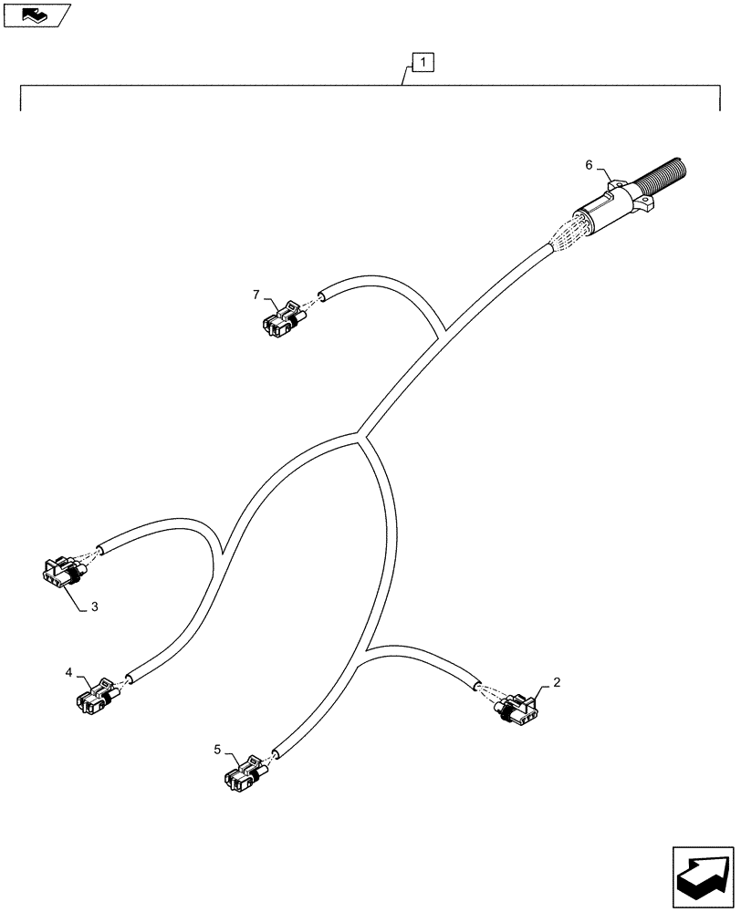 Схема запчастей Case IH 1235 - (55.511.AA[01]) - LIGHTING HARNESS (55) - ELECTRICAL SYSTEMS