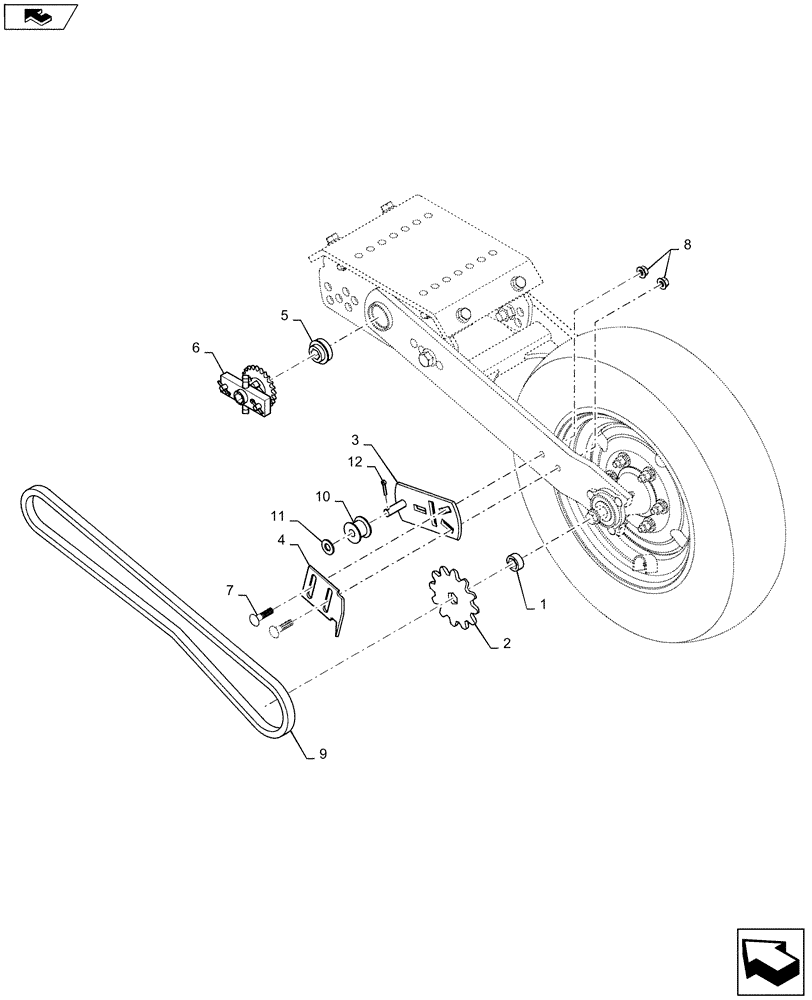 Схема запчастей Case IH 1235 - (61.901.AG[04]) - WHEEL DRIVE LEFT (61) - METERING SYSTEM