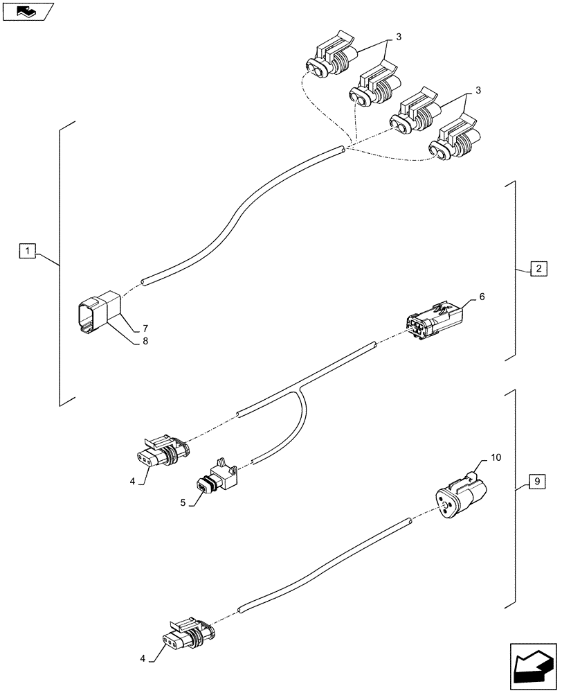 Схема запчастей Case IH MAGNUM 335 - (04-13) - HARNESS - SUSPENDED AXLE (04) - ELECTRICAL SYSTEMS