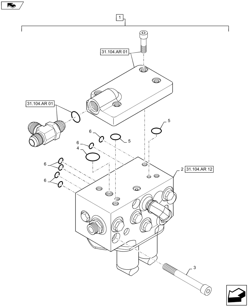 Схема запчастей Case IH MAXXUM 140 - (31.104.AR[11]) - ELECTROHYDRAULIC CONTROL VALVE FOR 30 AND 40KM/H TRANSMISSION WITH CREEPER - BREAKDOWN (31) - IMPLEMENT POWER TAKE OFF