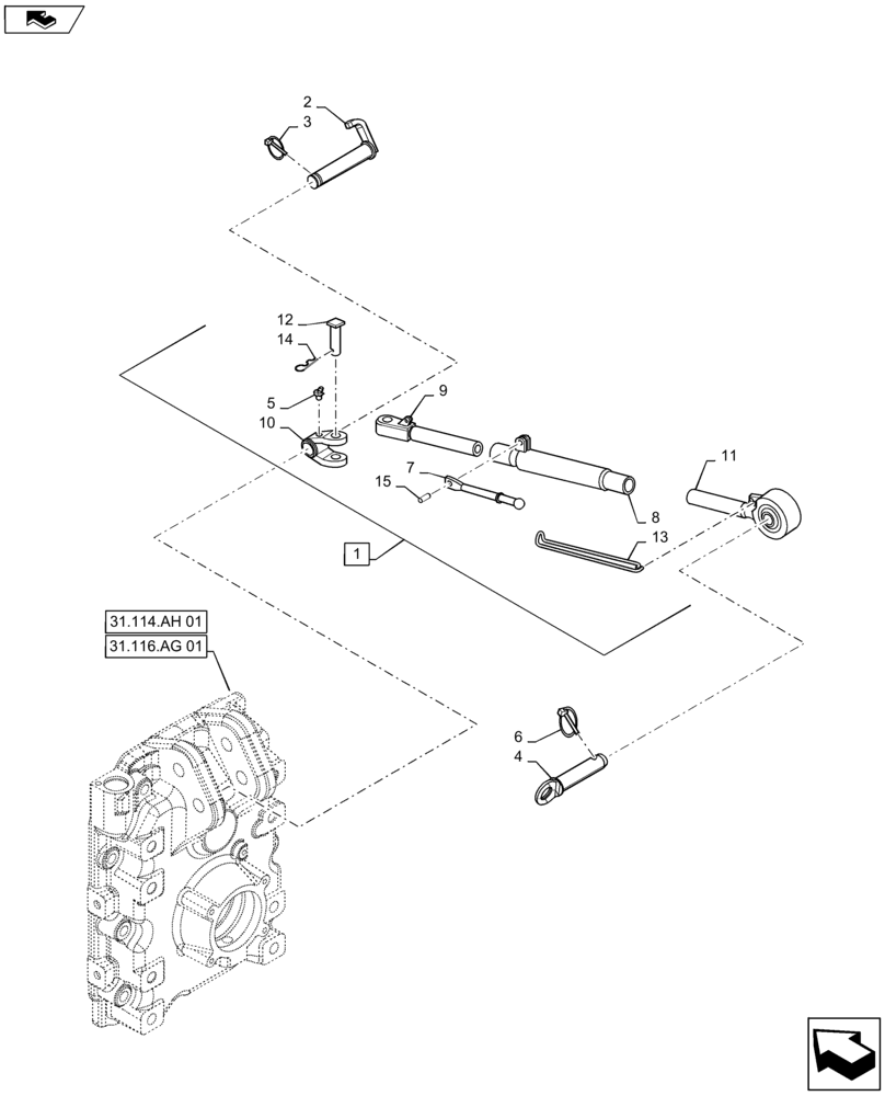 Схема запчастей Case IH MAXXUM 120 - (37.120.AA[03]) - VAR - 331970 - CAT 2 FLEXIBLE LINKS - TOP LINK - C7395 (37) - HITCHES, DRAWBARS & IMPLEMENT COUPLINGS