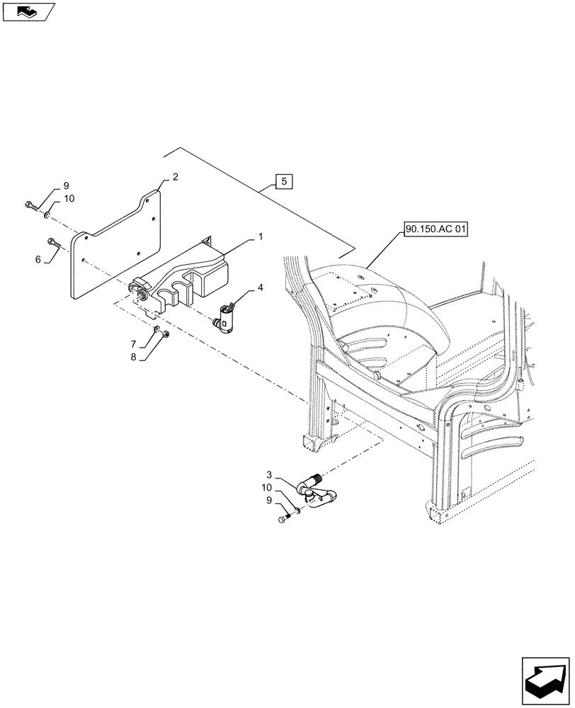 Схема запчастей Case IH MAXXUM 110 - (55.518.AT[01]) - VAR - 331515, 743729, 330520, 331520, 330515, 743816, 331609, 332618, + STD - WINDSHIELD WASHER RESERVOIR (55) - ELECTRICAL SYSTEMS