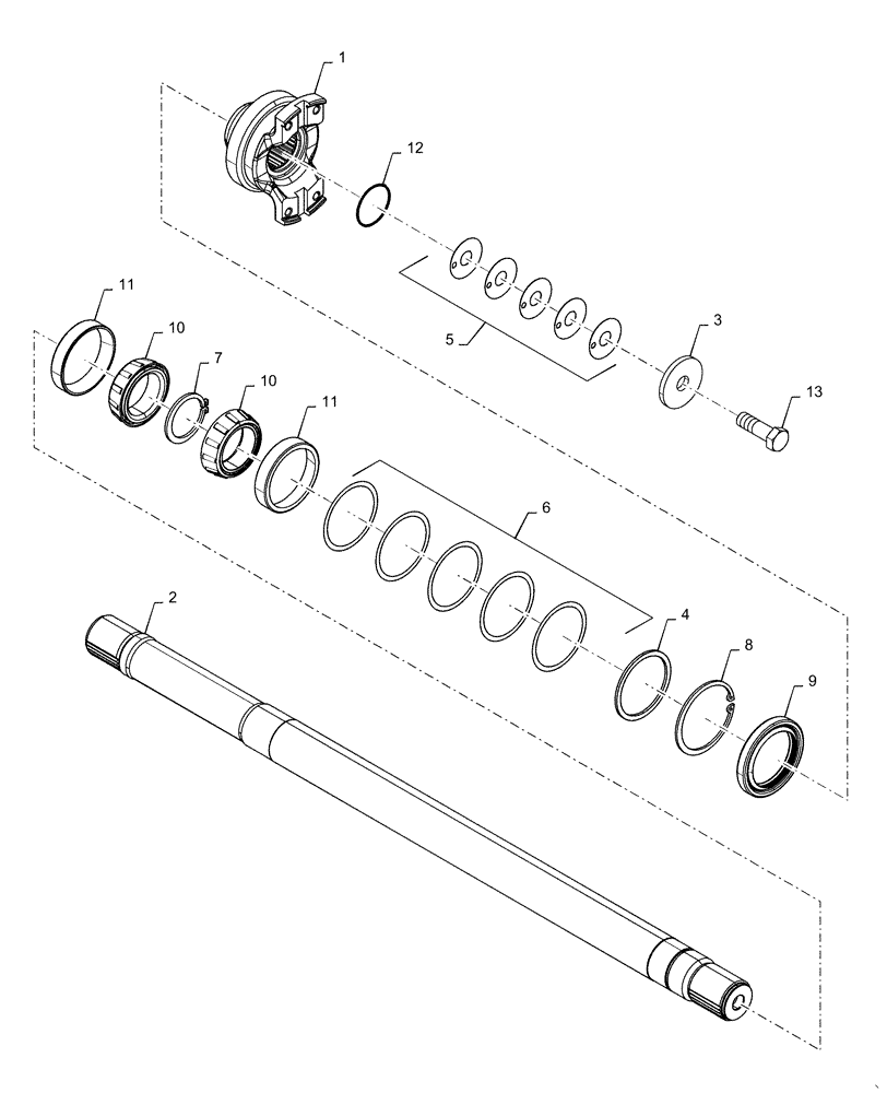 Схема запчастей Case IH MAGNUM 380 - (23.314.AI[02]) - MFD DRIVE SHAFT, INTERNAL, CVT (23) - FOUR WHEEL DRIVE SYSTEM