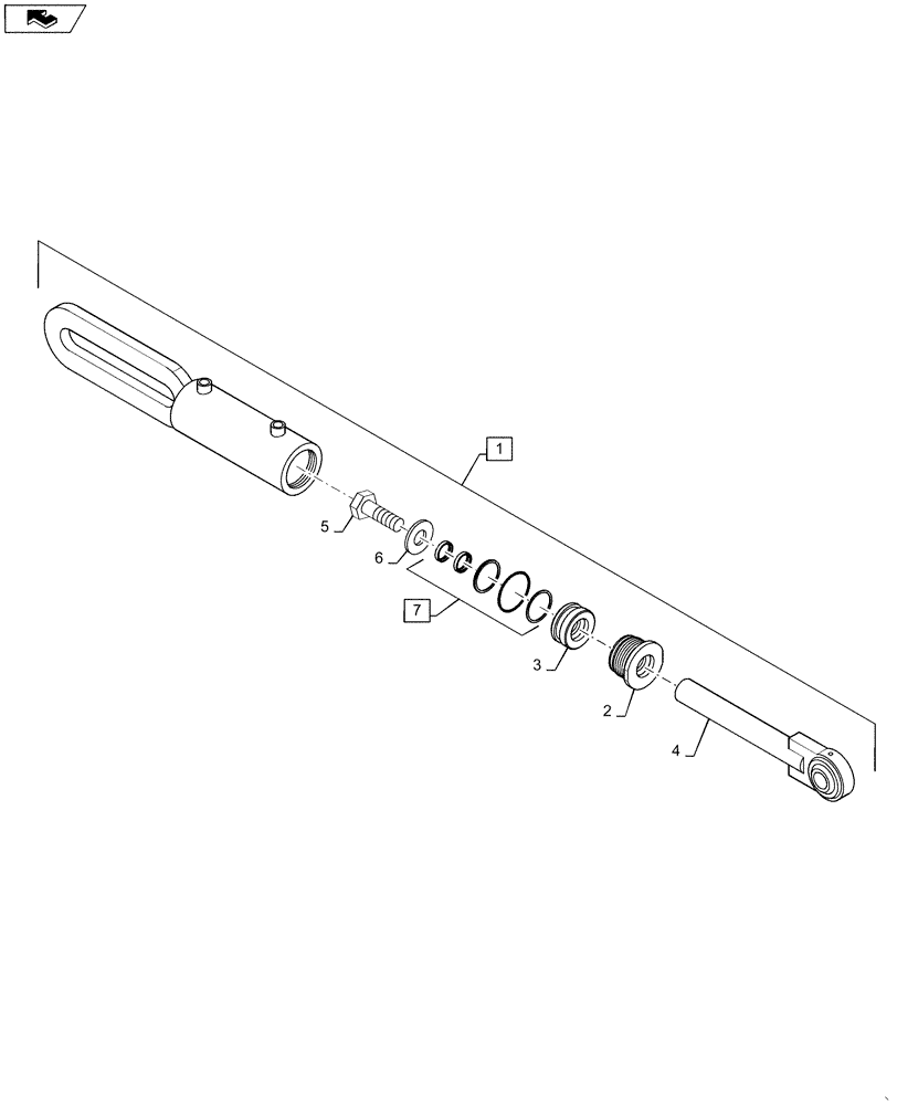 Схема запчастей Case IH WD2303 - (35.905.AB[03]) - LIFT CYLINDER, HEADER, REAR (35) - HYDRAULIC SYSTEMS