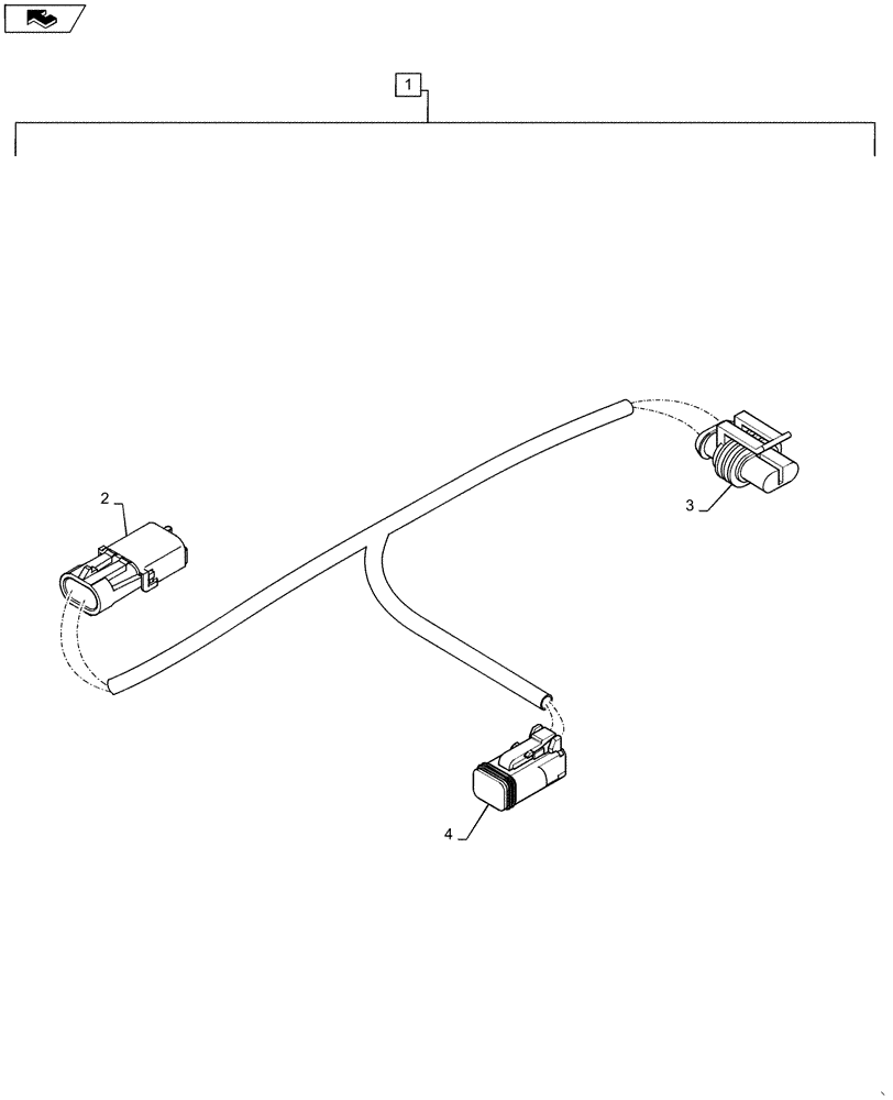 Схема запчастей Case IH 1235 - (55.511.AA[02]) - EXTRA POWER TEE HARNESS (55) - ELECTRICAL SYSTEMS