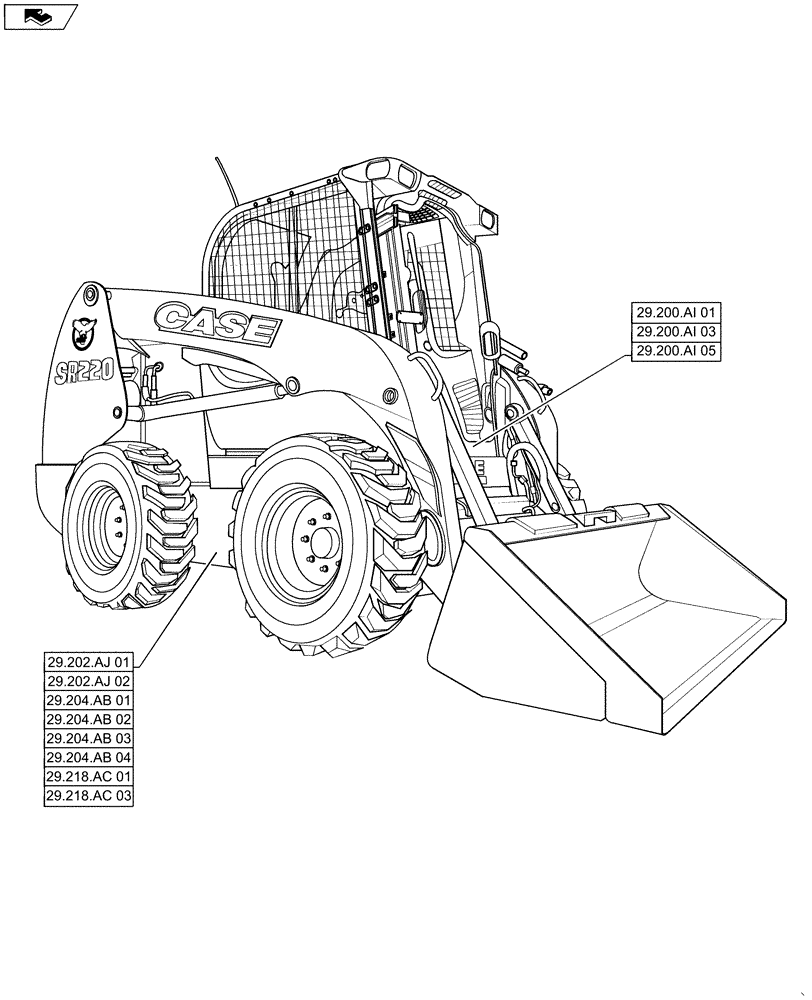 Схема запчастей Case IH SR220 - (29.000.00) - PICTORIAL INDEX - HYDROSTATIC TRANSMISSION (29) - HYDROSTATIC DRIVE