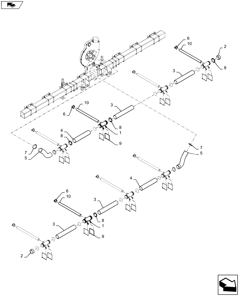 Схема запчастей Case IH 1215 - (79.103.AA[05]) - VACUUM DELIVERY HOSES FOR 8 ROW 30 INCH (79) - PLANTING