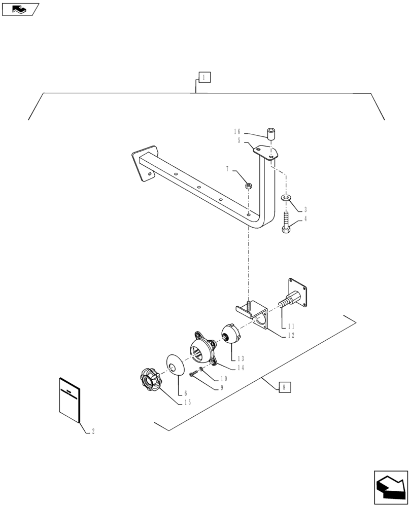 Схема запчастей Case IH MAXXUM 140 - (88.100.55[07]) - DIA KIT - BRACKET FOR MOUNTING EQUIPMENT MONITORS (88) - ACCESSORIES