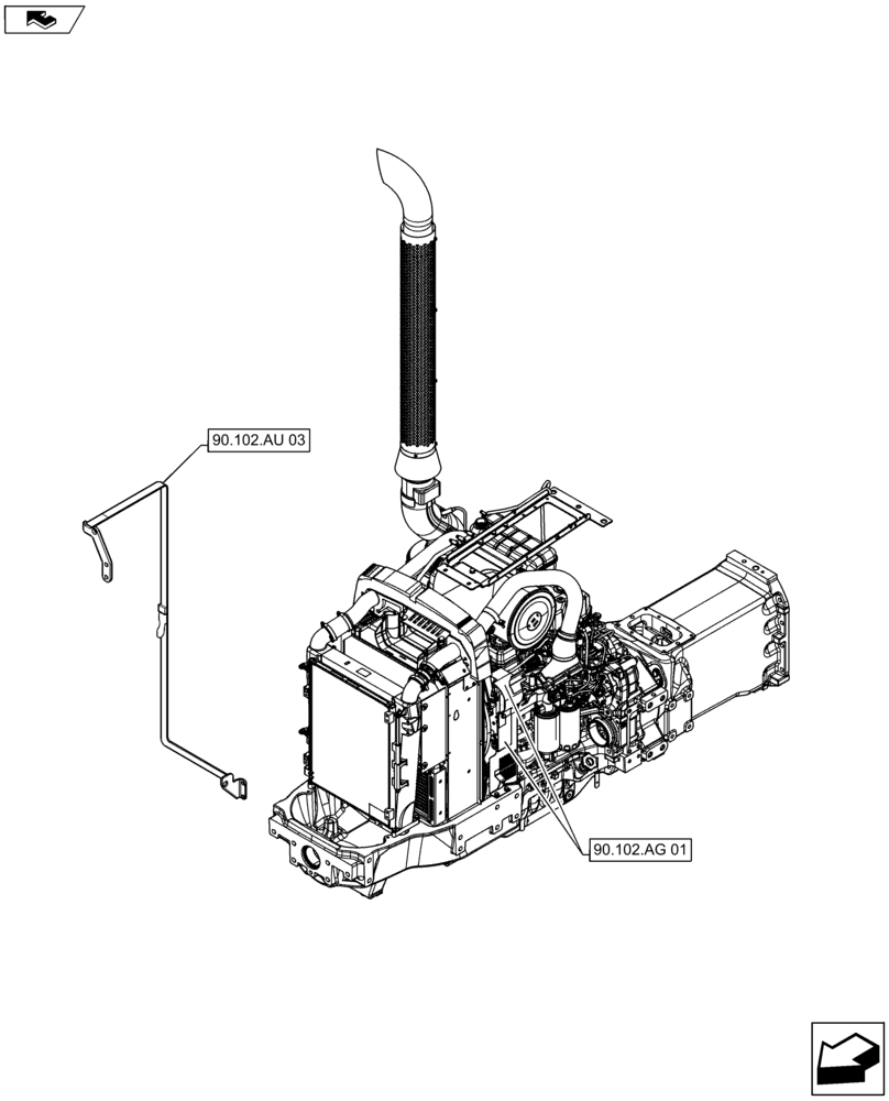 Схема запчастей Case IH MAXXUM 140 - (00.000.90[01]) - PICTORIAL INDEX - PLATFORM, CAB, BODYWORK AND DECALS (00) - GENERAL & PICTORIAL INDEX