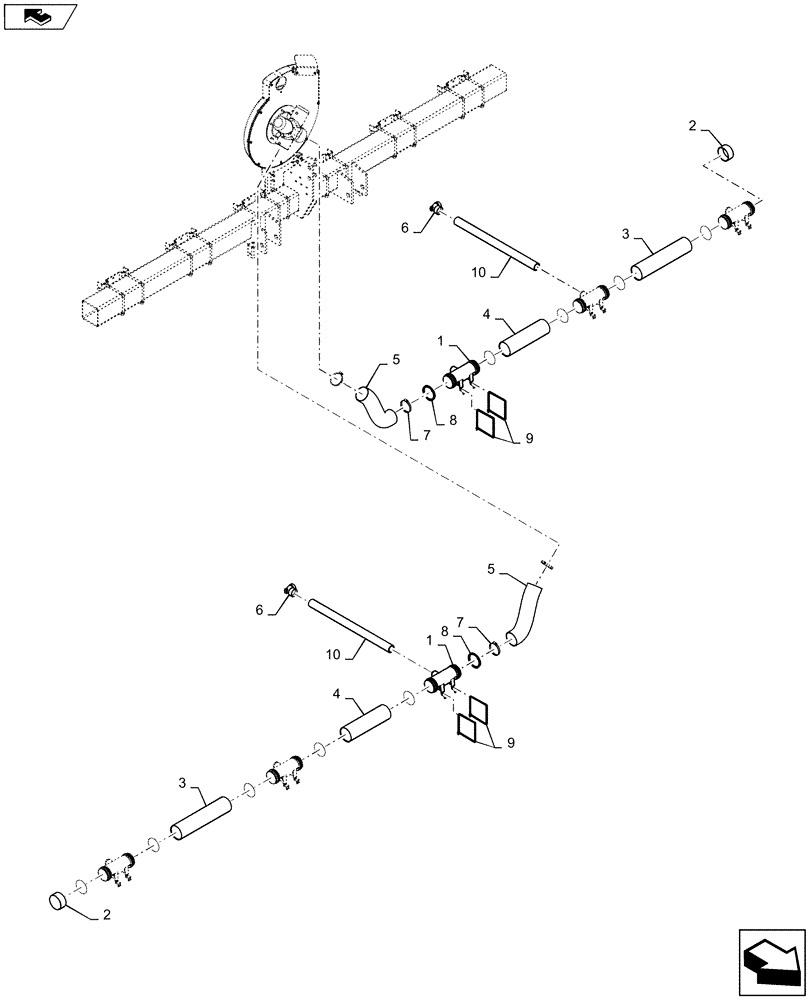 Схема запчастей Case IH 1215 - (79.103.AA[01]) - VACUUM DELIVERY HOSES FOR 6 ROW 30 INCH (79) - PLANTING