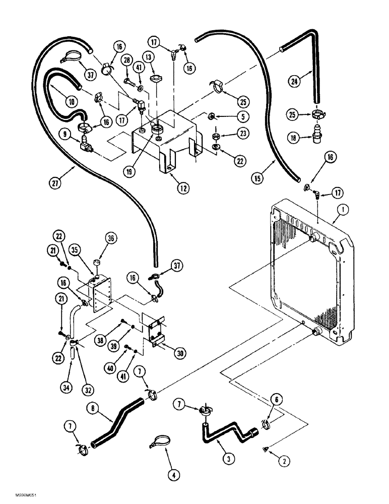 Схема запчастей Case IH 9390 - (2-08) - RADIATOR AND ATTACHING PARTS, 9390 ONLY (02) - ENGINE