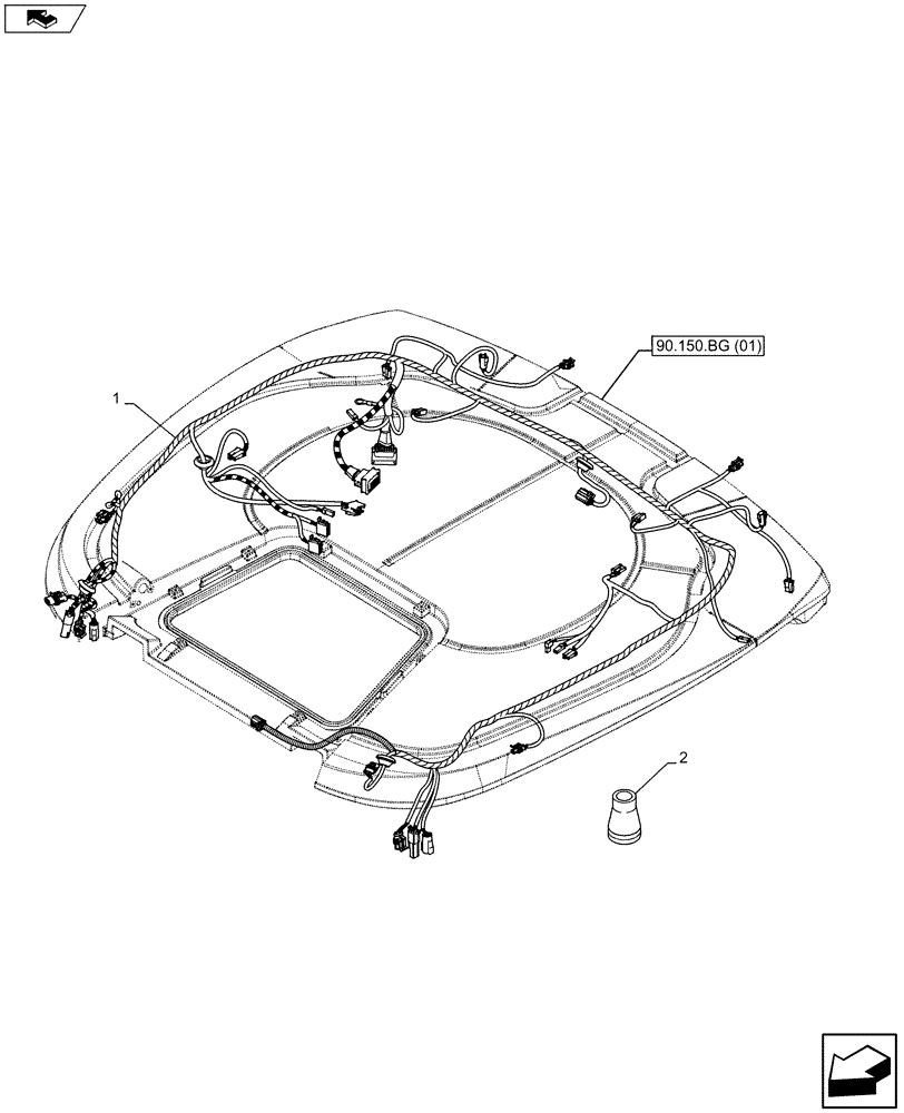 Схема запчастей Case IH MAXXUM 110 - (55.510.AH[01]) - VAR - 331571, 332285, 334293, 335791 - ROOF HARNESS (55) - ELECTRICAL SYSTEMS