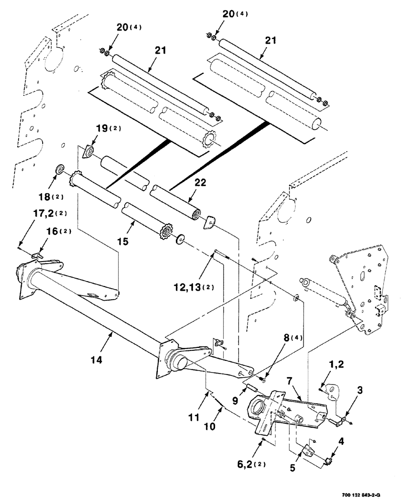 Схема запчастей Case IH RS561A - (6-010) - BALE TENSIONING ROLLER ASSEMBLY (14) - BALE CHAMBER