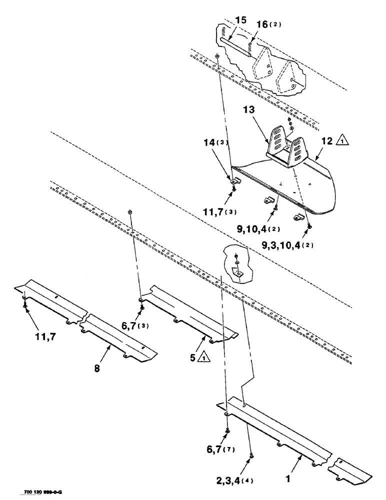 Схема запчастей Case IH SC416 - (7-38) - SKID SHOE, CENTER & WEAR PLATE ASSEMBLIES (09) - CHASSIS