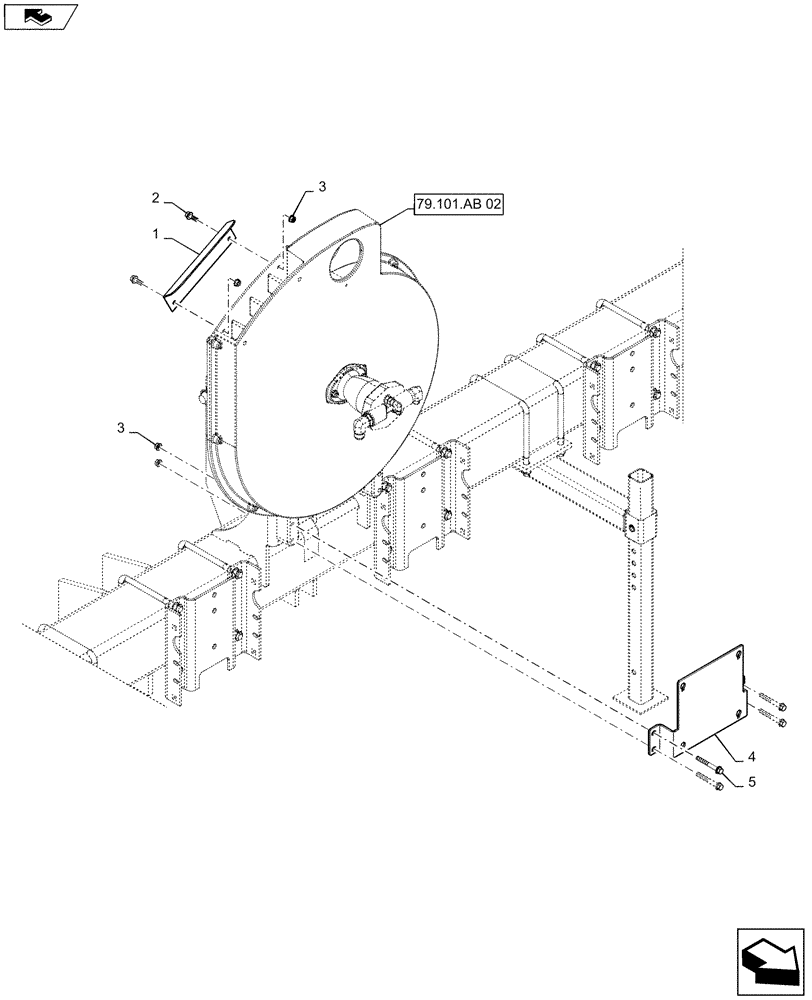 Схема запчастей Case IH 1215 - (79.101.AB[01]) - VACUUM FAN MOUNTING (79) - PLANTING