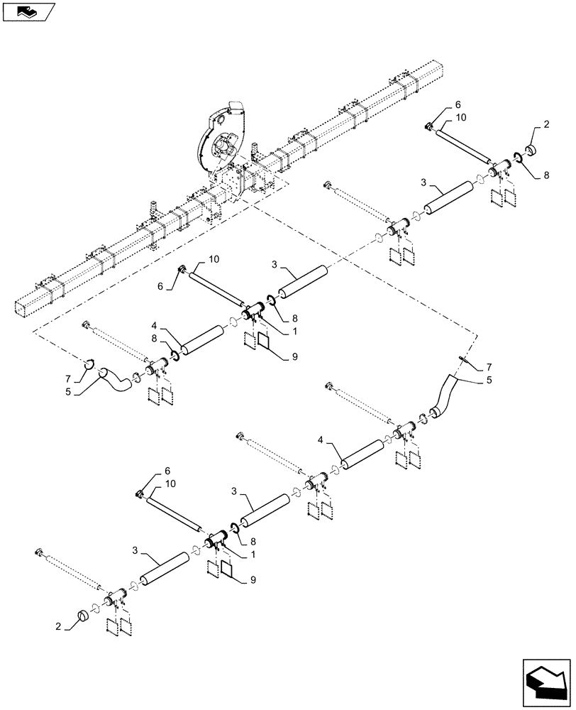 Схема запчастей Case IH 1215 - (79.103.AA[06]) - VACUUM DELIVERY HOSES FOR 8 ROW 36 INCH (79) - PLANTING