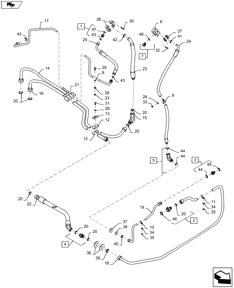 Схема запчастей Case IH QUADTRAC 600 - (10.480.01) - HYDRAULIC FAN PLUMBING (10) - ENGINE