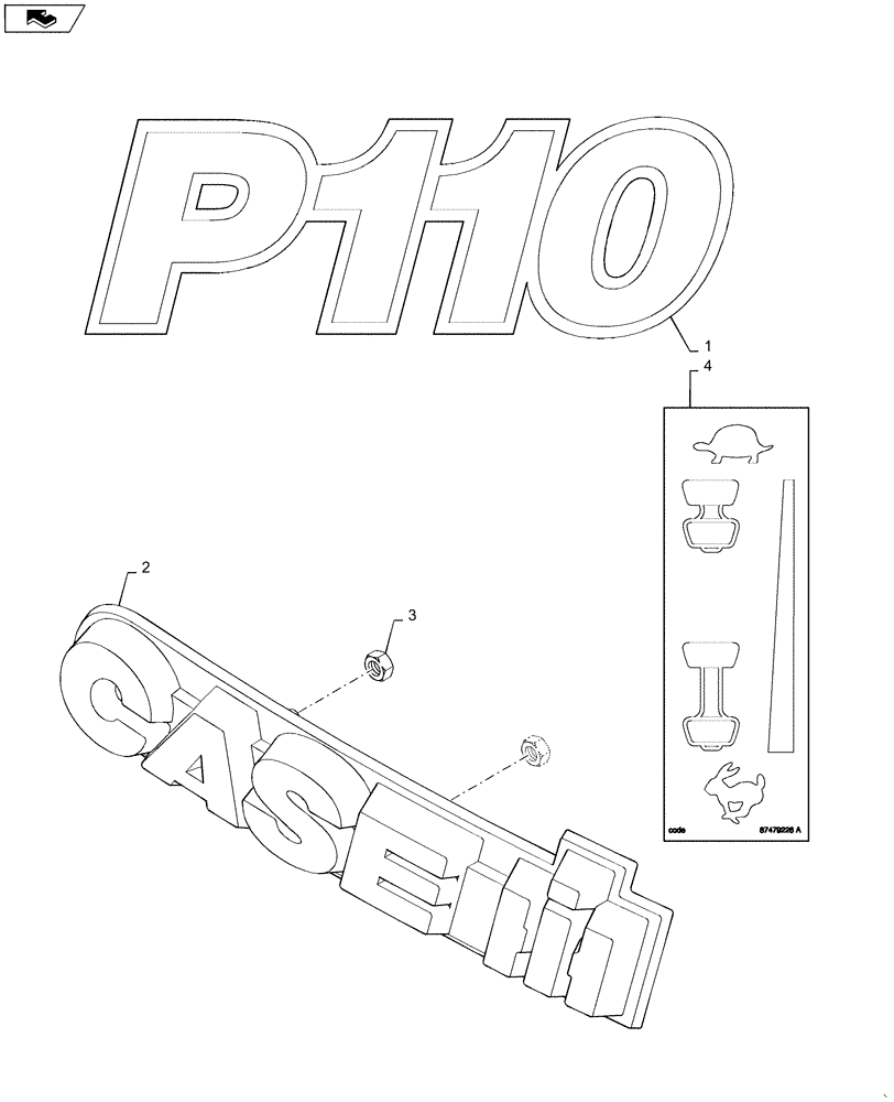 Схема запчастей Case IH P110 - (09-04) - DECALS (09) - CHASSIS/ATTACHMENTS